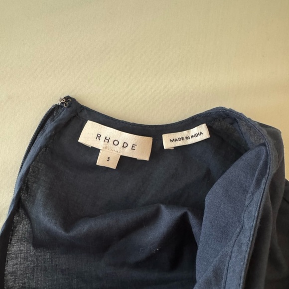 RHODE Navy Pia Puff Sleeve Mini Dress - Picture 4 of 5